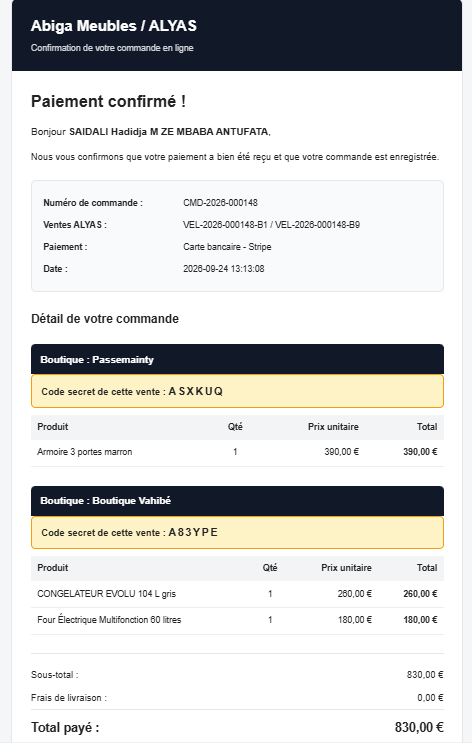 Module Livraison